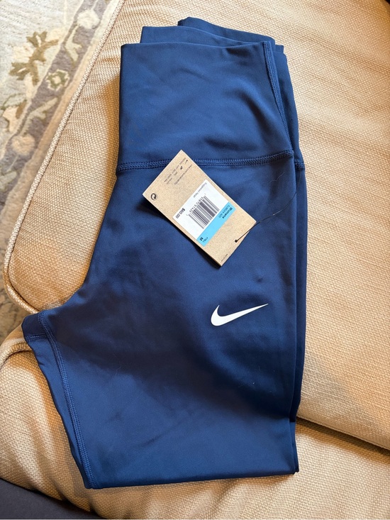 Nike Pants - Nike Navy Leggings with White Swoosh Logo
